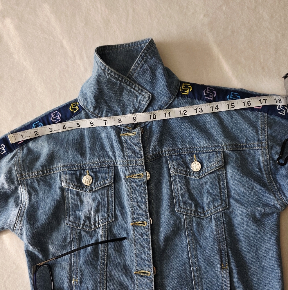 Norris Nuts Girl's Denim Jacket Multi Logo Size 12 - Picture 10 of 13